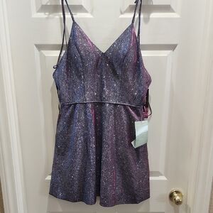 Glittering Purple Chemise Dress